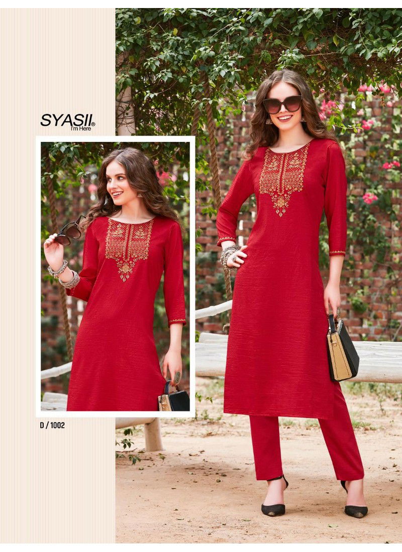 Syasii Rayasa Latest Fancy Regular Casual Wear Designer  Cotton Kurti With Bottom Collection